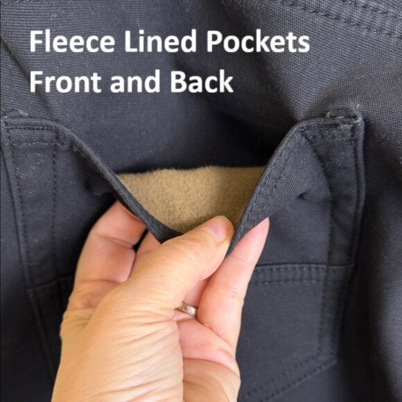 CAT Caterpillar Men's Black Fleece-Lined Canvas Work Pants Size 36 x 34 - Picture 3 of 13